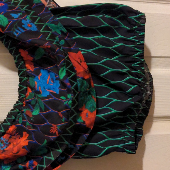 Kenzo x H&M Floral Print Blouse 34 US 2/4 Off-the-Shoulder Rare Style - Picture 5 of 5